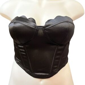 IrisBasic Elegant Black Strapless Corset Bustier Top NWT